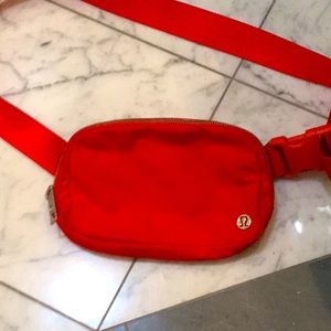 Red lululemon cross body belt bag